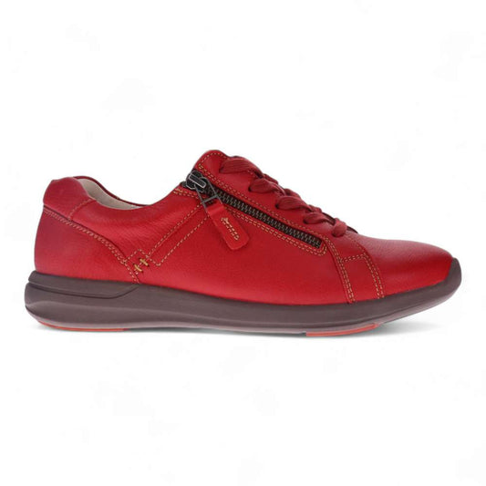 North Leather Zip Casual Sneaker - Ruby Red