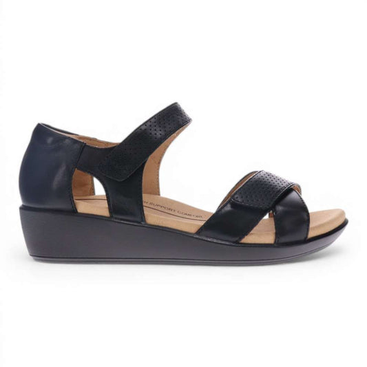 Taytay Wedged Sandal - Black/Black