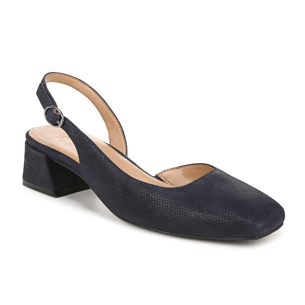 Jayla Sling Back Heeled Sandal - Istmo Navy