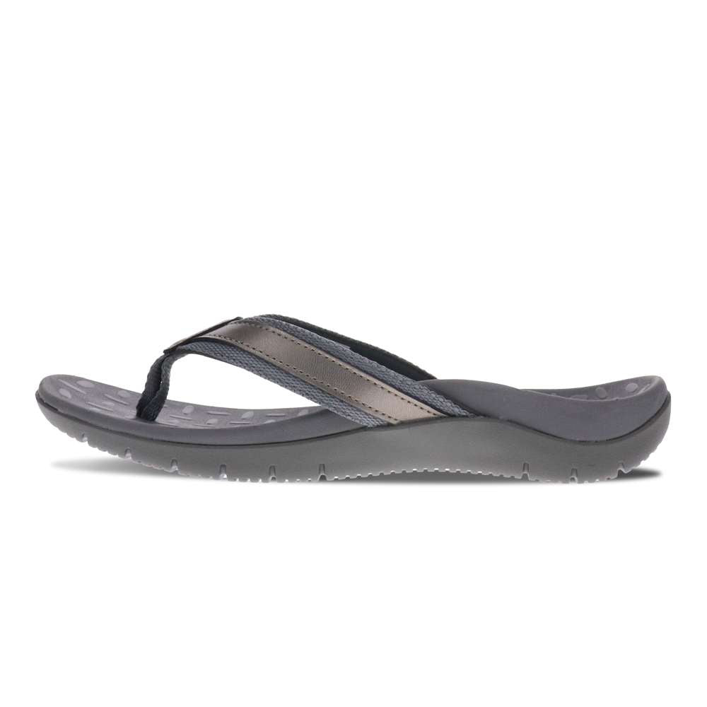 Focus Women's Toe Post Sandal - Pewter Metallic