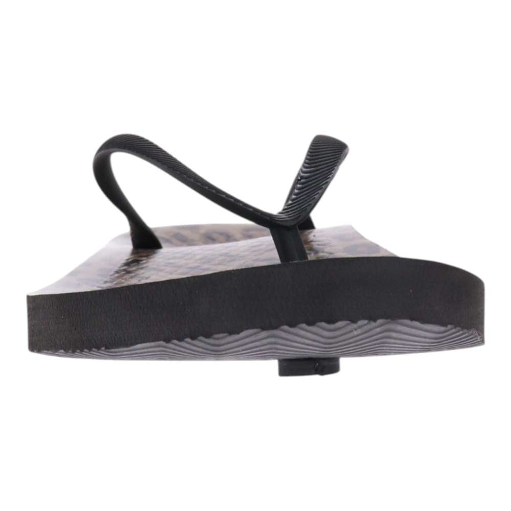 Venice Print Women's Toe Post Sandal - Black Leopard