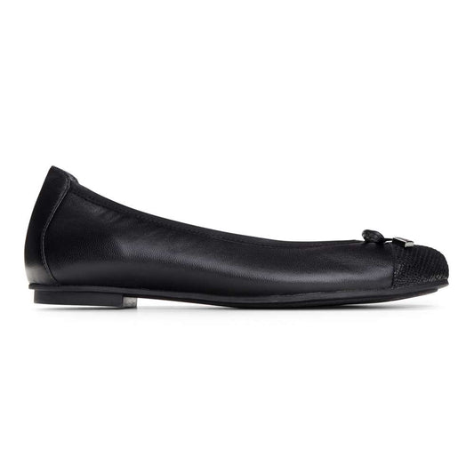 Minna Ballet Flat Classic - Black Lizard