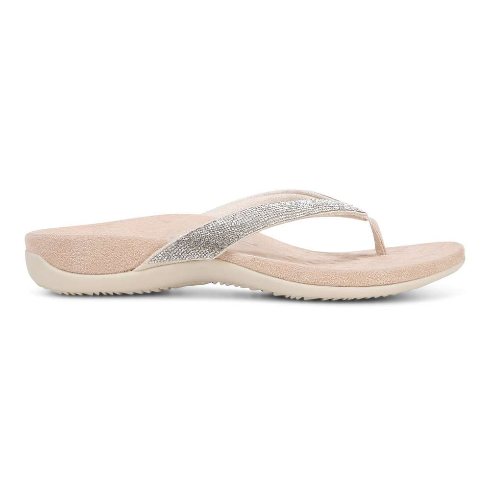 Dillon Shine Toe Post Sandal - Cream