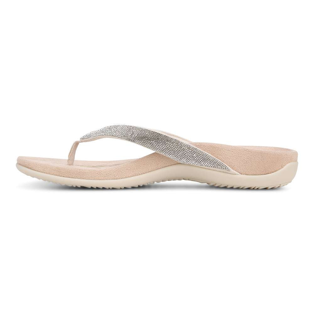 Dillon Shine Toe Post Sandal - Cream