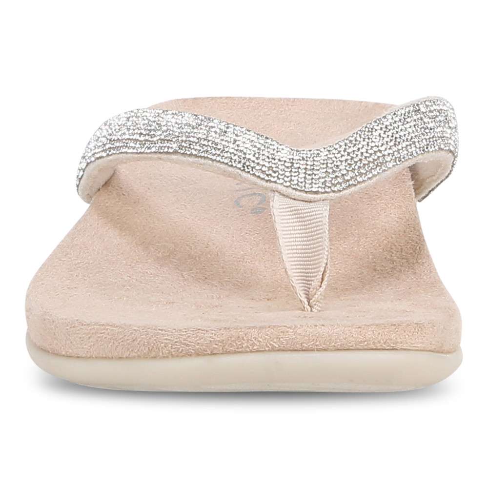 Dillon Shine Toe Post Sandal - Cream