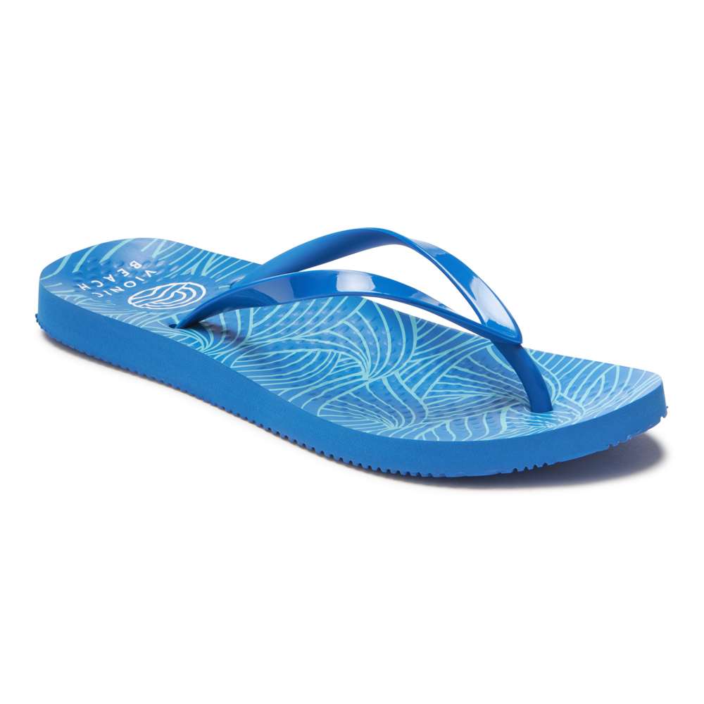 Noosa Print Toe Post Sandal - Wave Blue