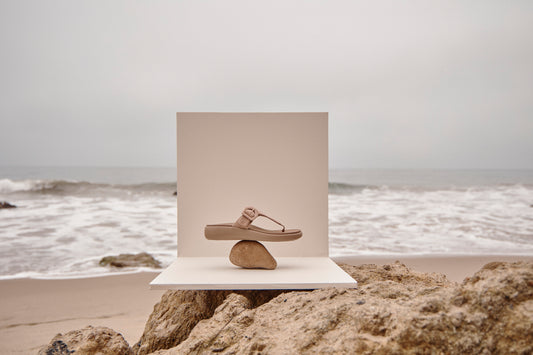 Lifestyle image for Activate Recovery Sandal - Taupe Suede