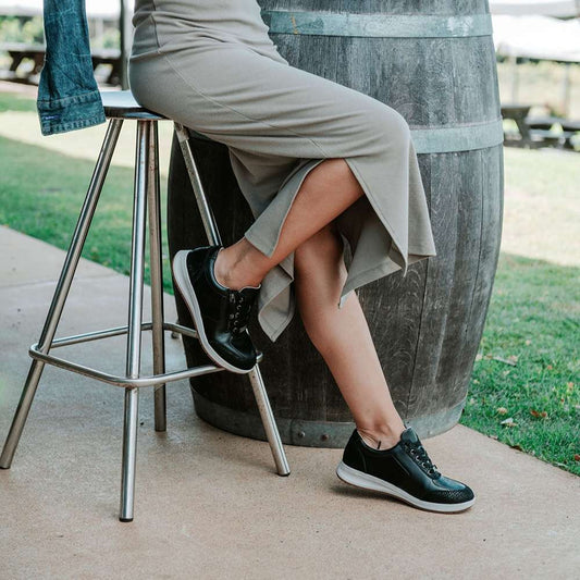 Lifestyle image for Boston Zip Casual Sneaker - Black Punched