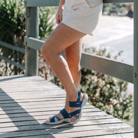 Lifestyle image for Call Me Sandal - Navy Fabric