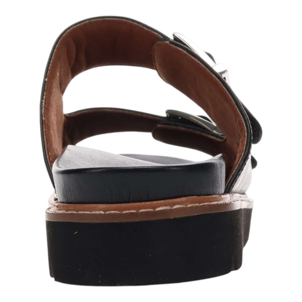 Daisy Leather Slide - Black