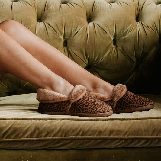 Lifestyle image for Snuggle II Slipper - Natural Leopard