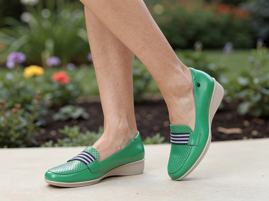 Lifestyle image for Monte Carlo Wedged Loafer - Emerald