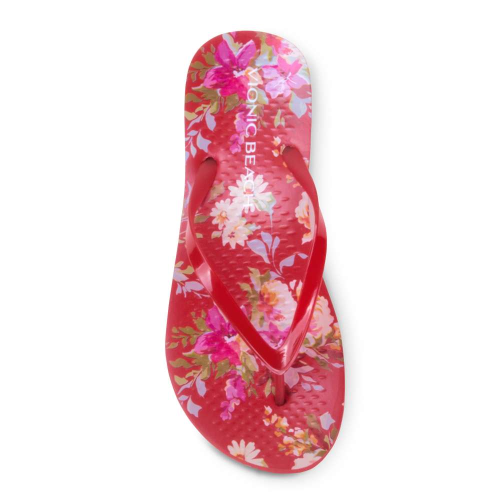 Noosa Print Toe Post Sandal - Red