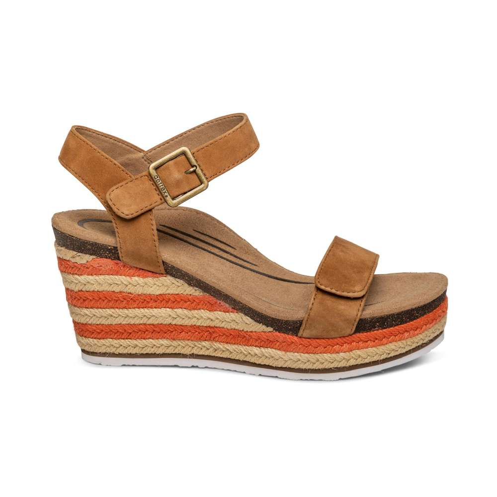 Sydney Espadrille Wedge - Cognac
