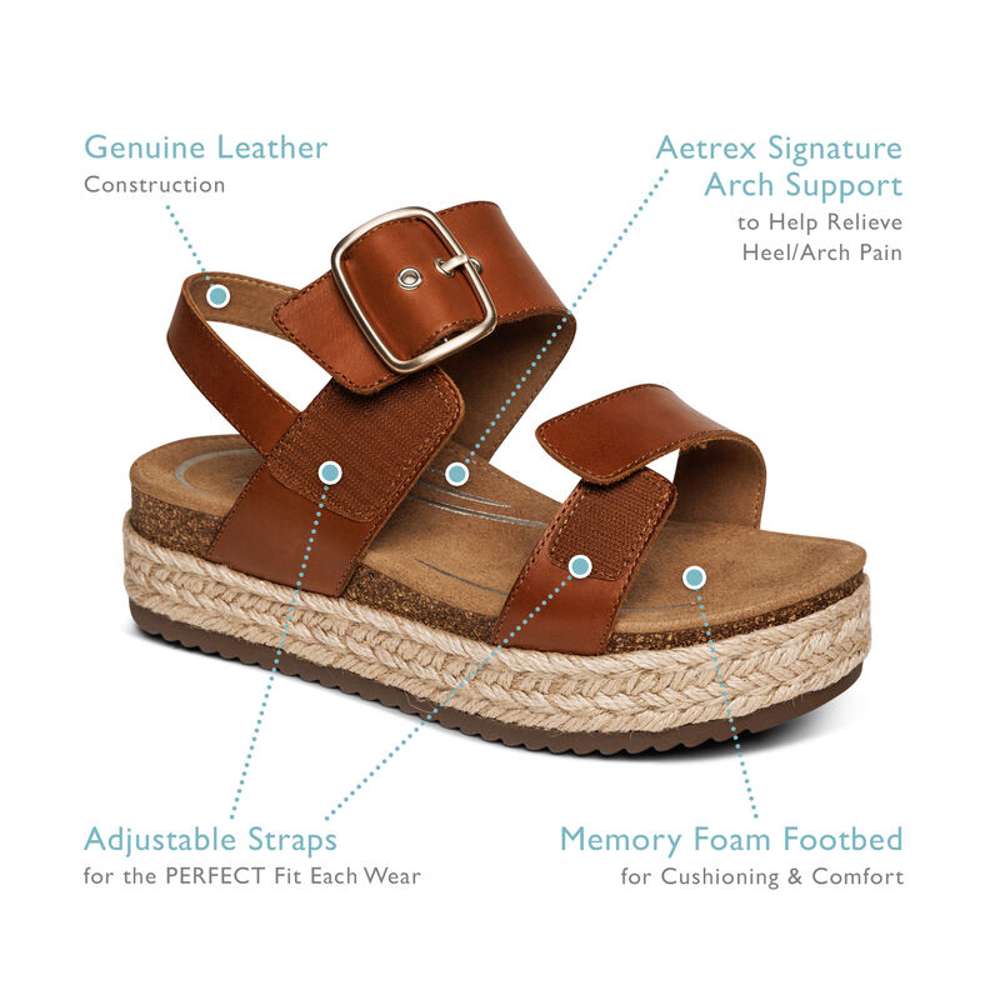 Vania Arch Support Platform Sandal - Ivory