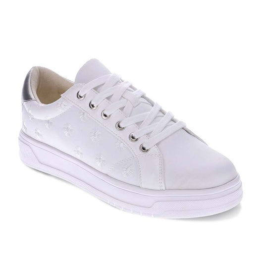 Paisley Sneaker - White/Silver Patch