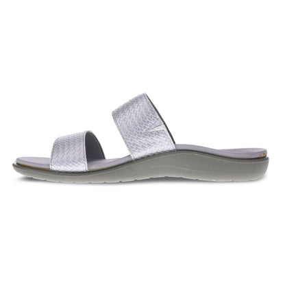 Penang Weave Slide Sandal - Silver