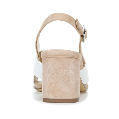 Azalea Block Heel - White/Nude