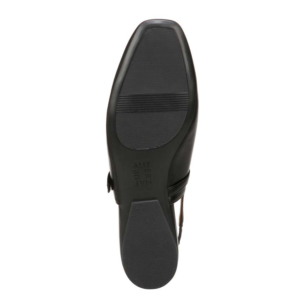 Connie Mary Jane Slingback Flat - Black Leather