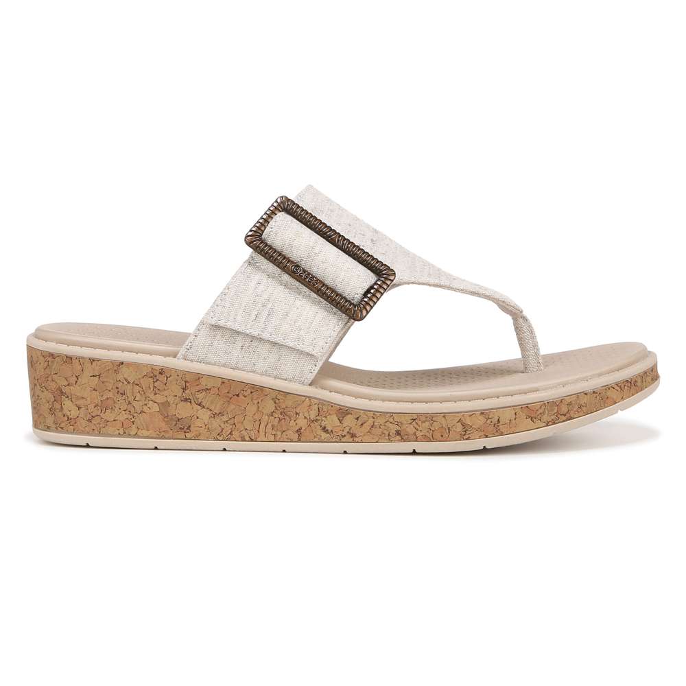 Bay Wedge Sandal - Natural Linen