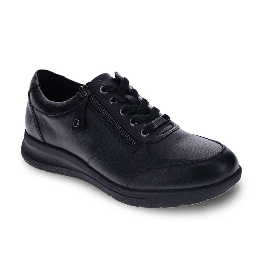 Revere Boston Zip Casual Sneaker in Black French, from the Revere casual sneakers range