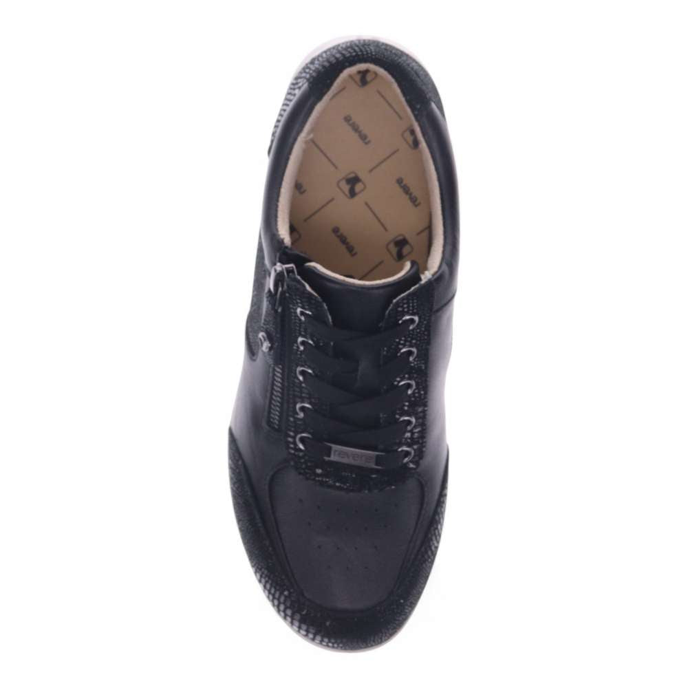 Boston Zip Sneaker - Black Punched