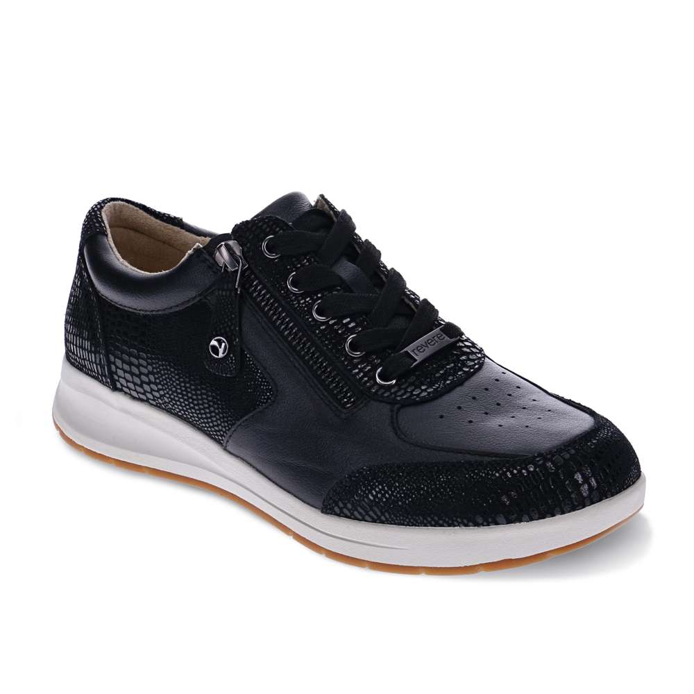 Boston Zip Sneaker - Black Punched
