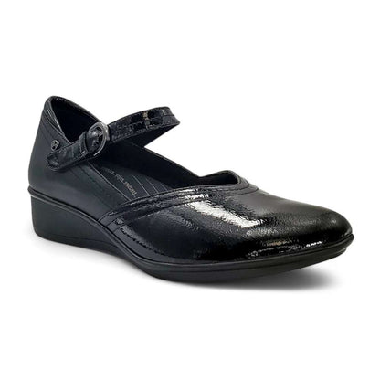 Narita Mary Jane Flats - Black Patent