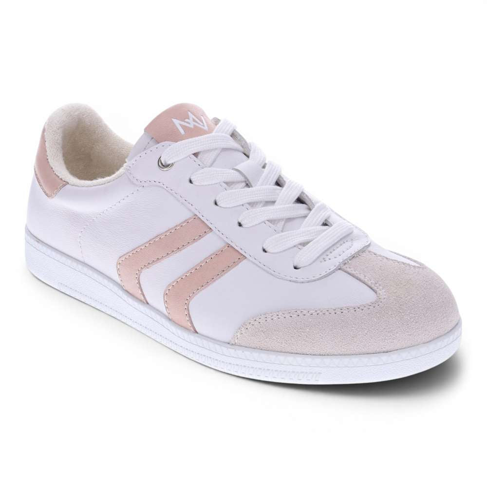 Ramona Lace-Up Casual Sneaker - White/Blush
