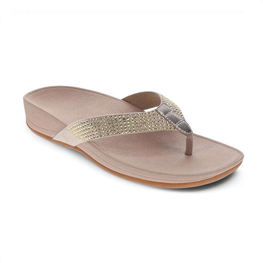 Allora Toe Post Sandal - Champagne Rhinestone