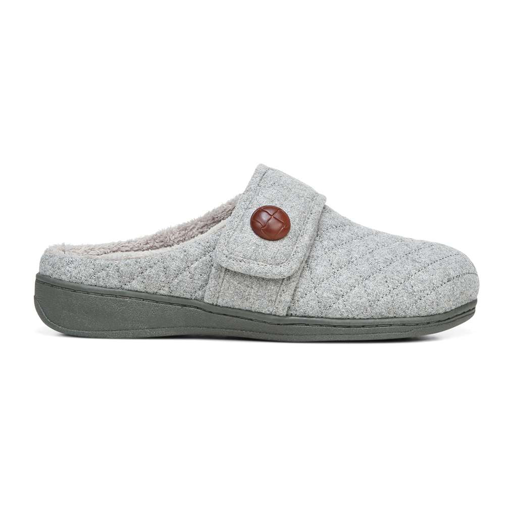 Carlin Mule Slipper - Light Grey