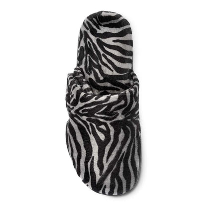 Gemma Mule Slippers - Dark Grey Zebra