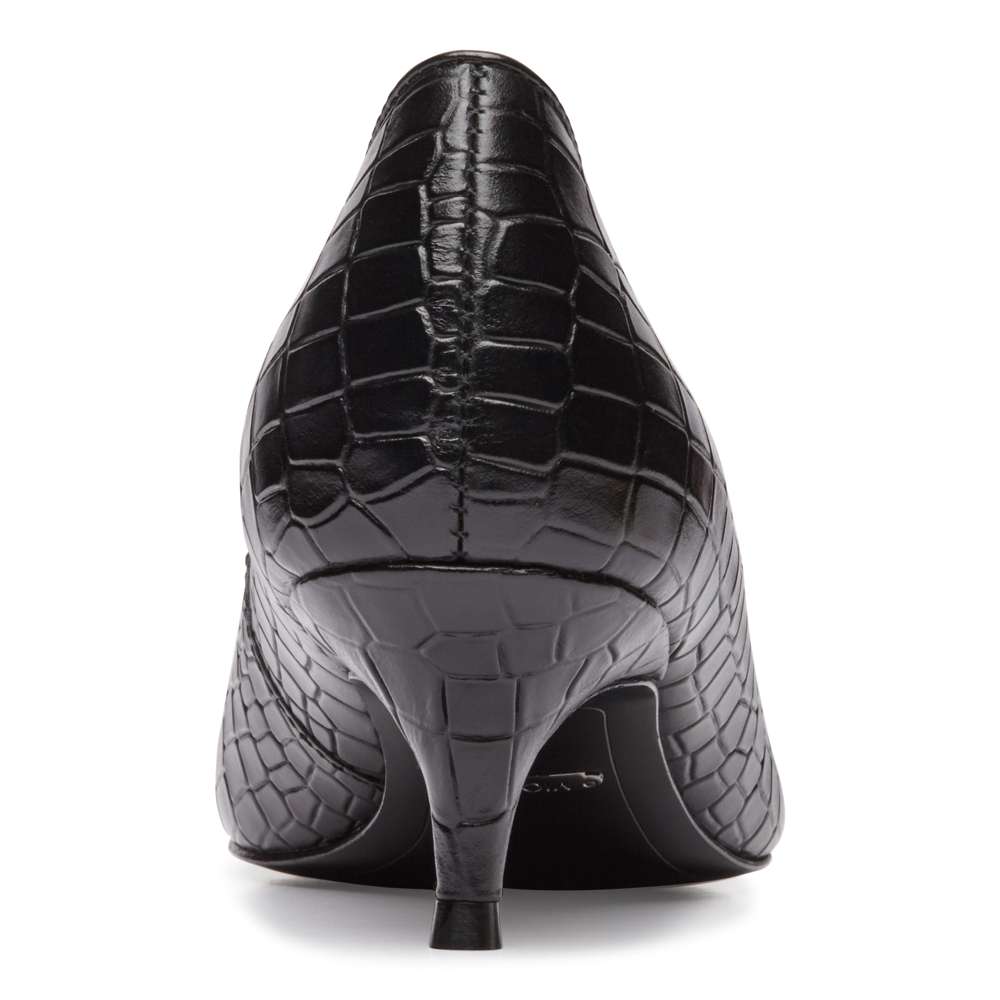 Josie Kitten Heel - Black Croc