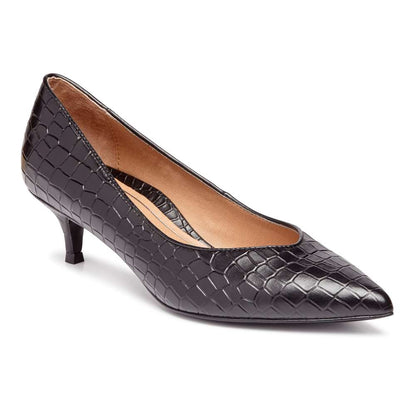 Josie Kitten Heel - Black Croc