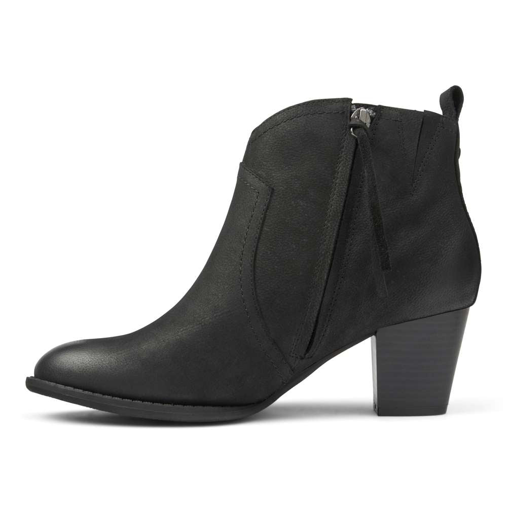 Raina Heeled Ankle Boot - Black