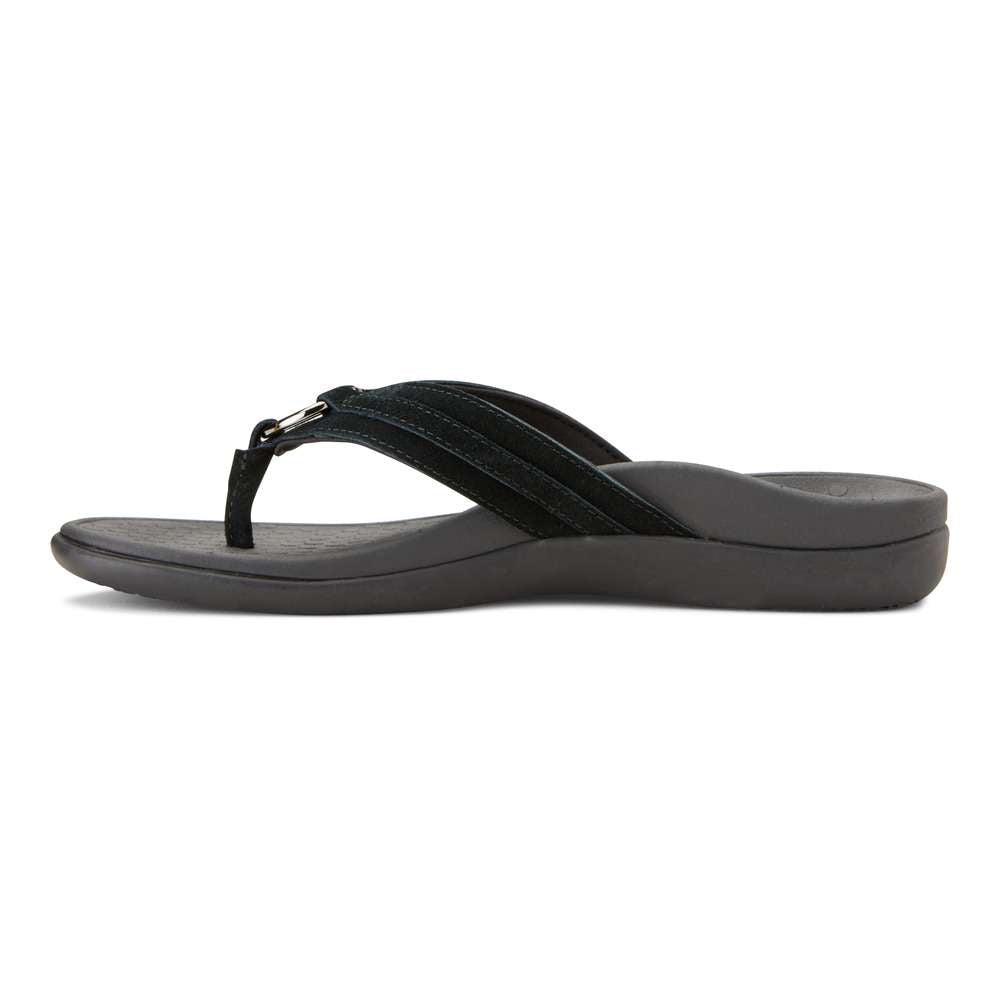 Tide Aloe Toe Post - Black Suede