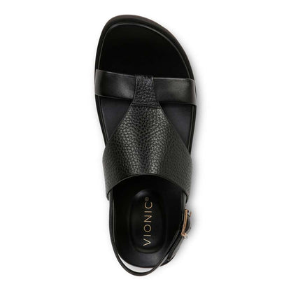 Alondra Platform Lug Sandal - Black Leather