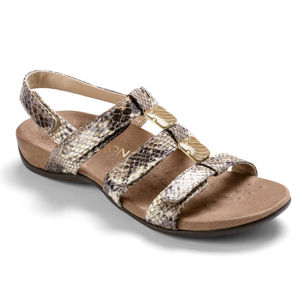 Amber Adjustable Sandal - Natural Snake