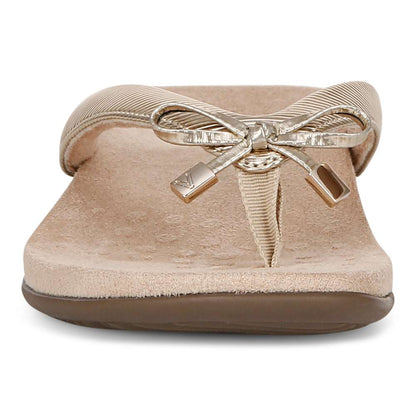 Bella Toe Post Sandal - Gold Ribbed
