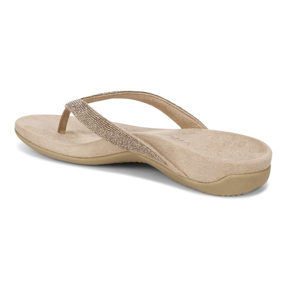 Dillon Shine Toe Post Sandal - Champagne