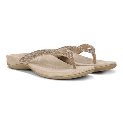 Dillon Shine Toe Post Sandal - Champagne