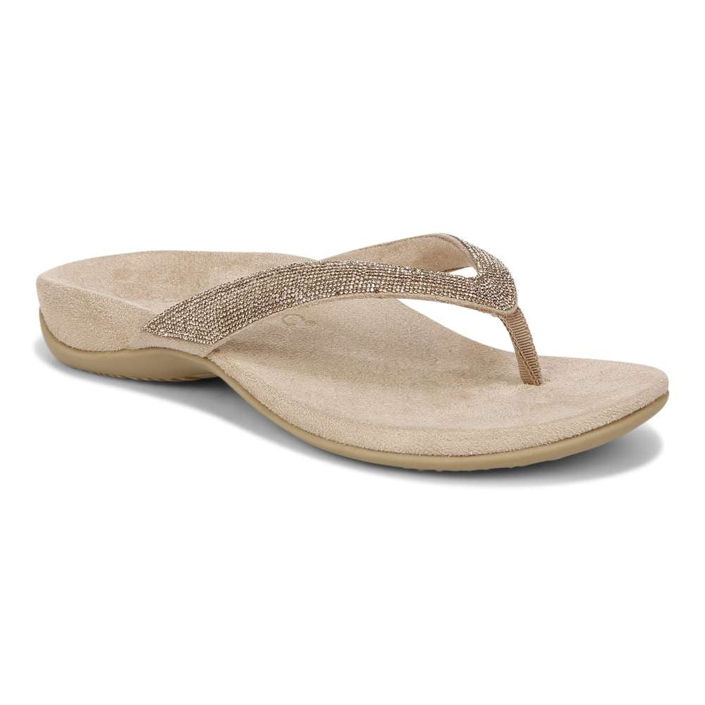 Dillon Shine Toe Post Sandal - Champagne