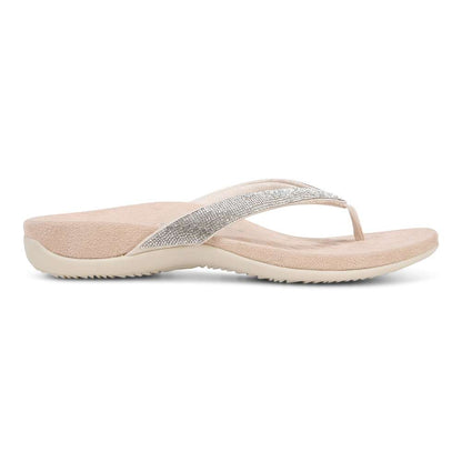 Dillon Shine Toe Post Sandal - Cream