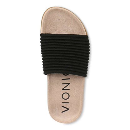 Evie Knit Slide Sandal - Black