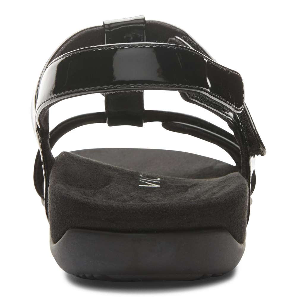 Farra Adjustable Sandal - Black Patent