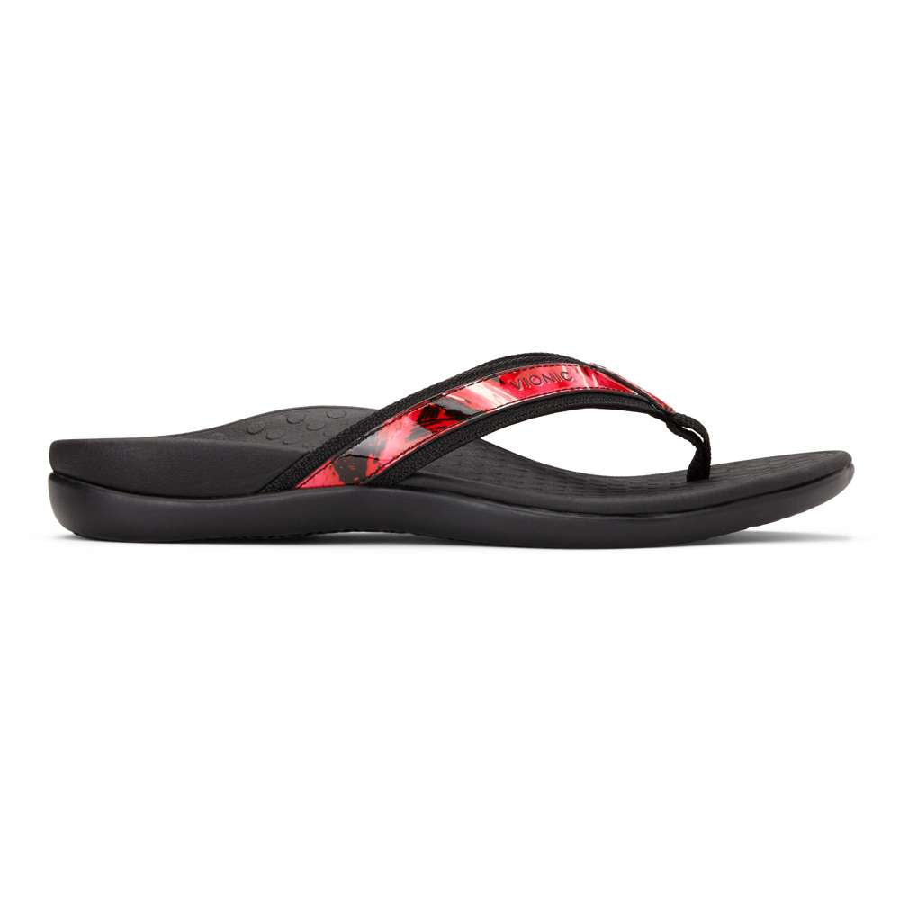 Islander Toe Post Sandal - Black Floral