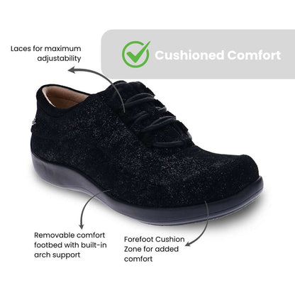 Alberta Lace-Up Casual Sneaker - Black Lizard