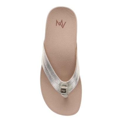 Allora Smooth Toe Post Sandal - Champagne