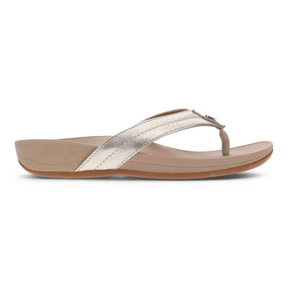 Allora Smooth Toe Post Sandal - Champagne