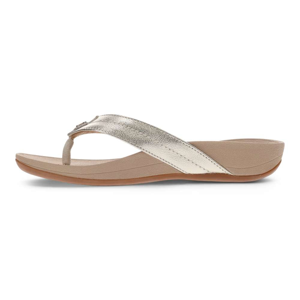 Allora Smooth Toe Post Sandal - Champagne